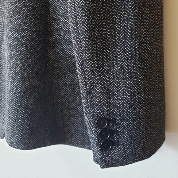 Loft Blazer Black & White Tweed Harringbone Blazer NWT Sz 14 - Picture 6 of 15